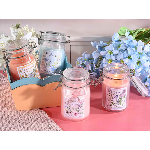 Lumanare parfumata in borcan sticla aroma Portocala Ø 7 cm x 11,5 H