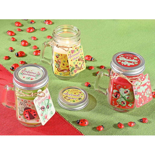 Lumanare parfumata in borcan sticla aroma Fructe Padure 7 x 5 x 8,5 H