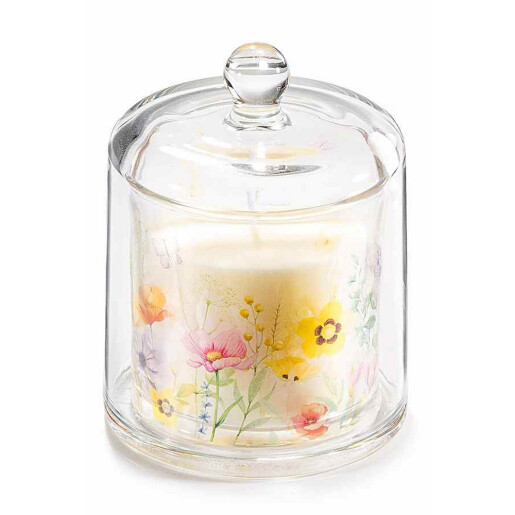 Lumanare parfumata aroma Flori in borcan sticla, cutie cadou Ø 9 cm x 12 H