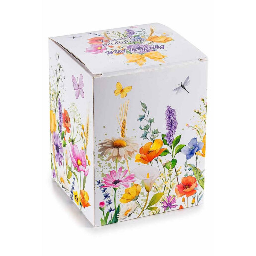 Set 2 lumanari parfumate arome Florale in borcane sticla, cutii cadou Ø 9 cm x 12 H