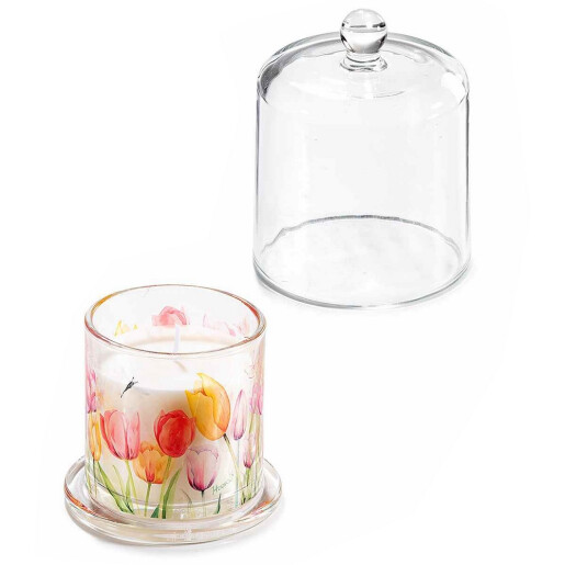 Set 2 lumanari parfumate arome Florale in borcane sticla, cutii cadou Ø 9 cm x 12 H