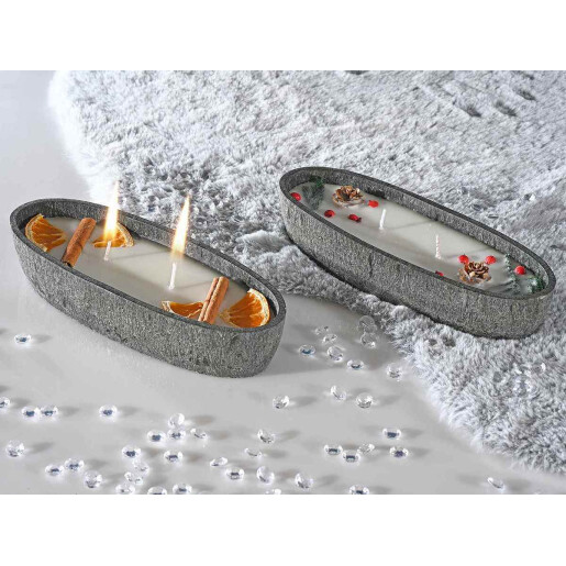 Set 2 lumanari parfumate Craciun cm 21,5 x 8,5 x 4 H