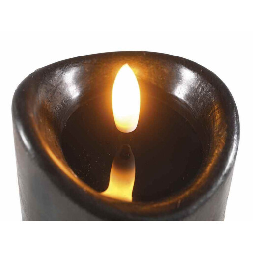Lumanare ambientala cu led ceara neagra Ø 7 cm x 16 H