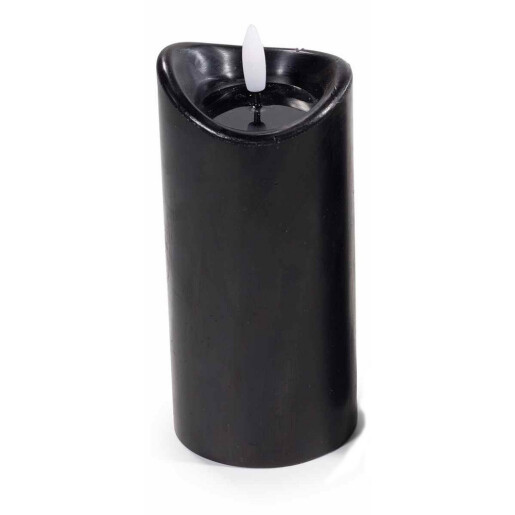 Lumanare ambientala cu led ceara neagra Ø 7 cm x 16 H