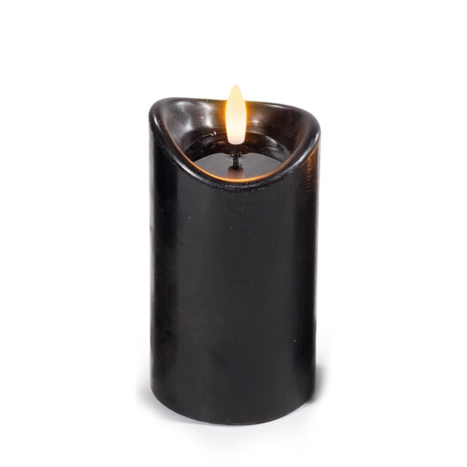 Set 3 lumanari ambientale cu led ceara neagra Ø 7 cm x 16 H, Ø 7 x 13 H, Ø 7 x 10,5 H 