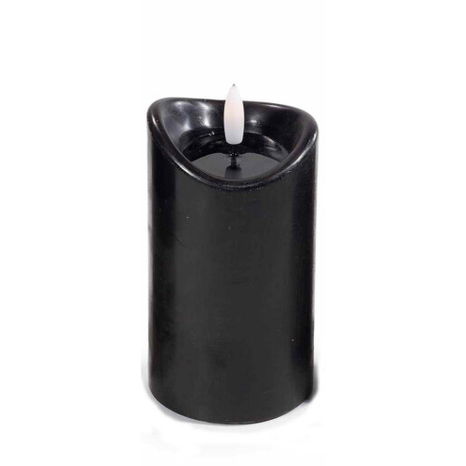 Lumanare ambientala cu led ceara neagra Ø 7 x 13 H