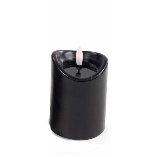 Lumanare ambientala cu led ceara neagra Ø 7 x 10,5 H