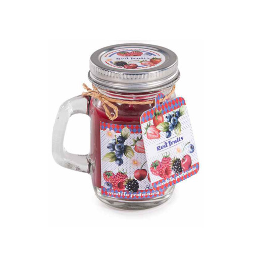 Lumanare parfumata in borcan aroma Fructe de Padure cm 7 x 5 x 8,5 H