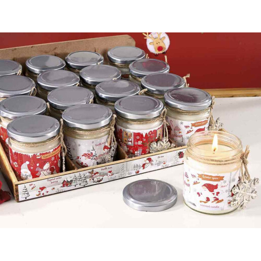 Set 4 lumanari parfumate aroma Iarna Ø 6,5 cm x 8 H