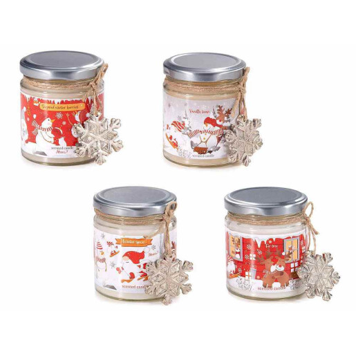 Set 4 lumanari parfumate aroma Iarna Ø 6,5 cm x 8 H