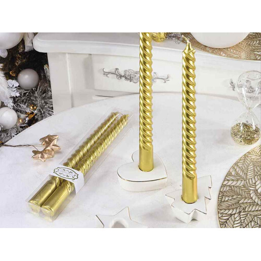 Set 2 lumanari aurii Ø 2,2 cm x 25 H