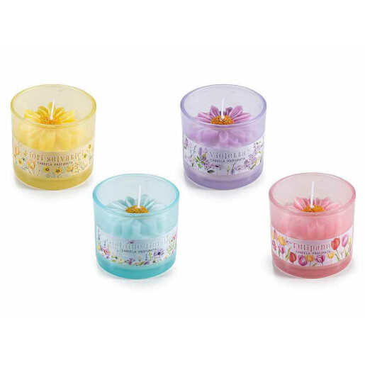 Set 4 lumanari parfumate arome Flori 4 x Ø 7 cm x 6 H