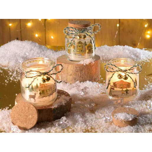 Lumanare parfumata Craciun aroma Prosecco si Fructe Ø 6 cm x 7,5 H