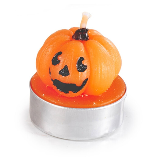 Set 3 lumanari Halloween Dovleci ceara portocalie neagra Ø 4 cm x 4 H