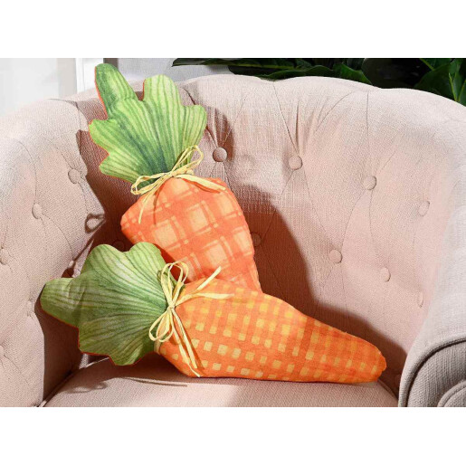Set 2 morcovi decorativi textil multicolor 19x46 cm