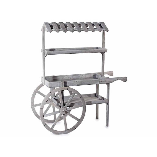 Carucior candy bar lemn gri 120x51x138 cm
