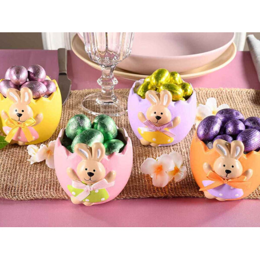 Set 4 decoratiuni Paste ceramica multicolora 8x9x7.5 cm
