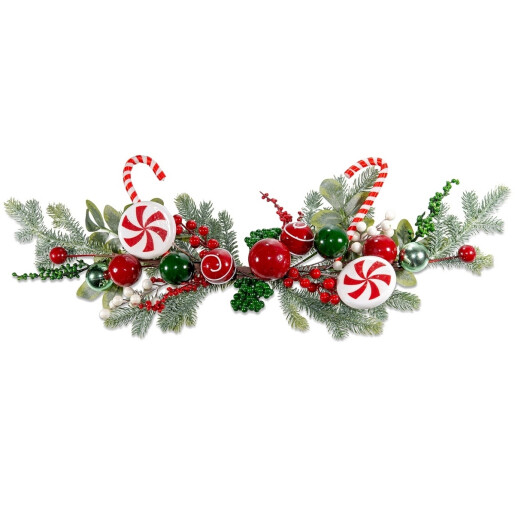 Ghirlanda Craciun brad artificial decorat 75 cm