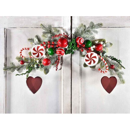 Ghirlanda Craciun brad artificial decorat 75 cm