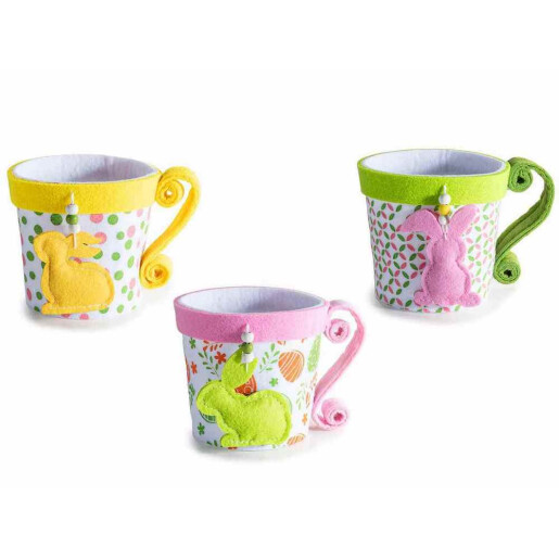 Set 3 decoratiuni Paste textil multicolor 13,5 x 10,5 x 10 H