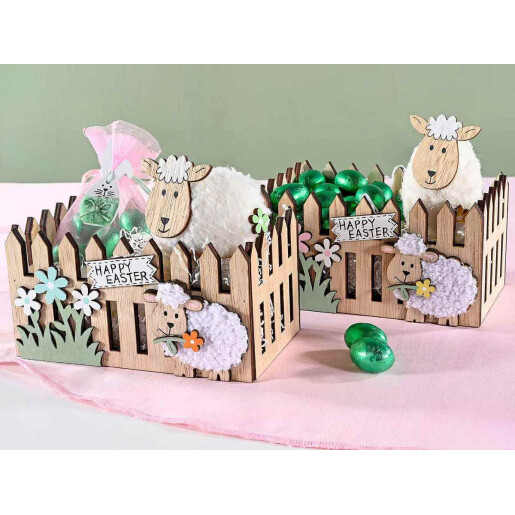 Set 2 cosulete Paste lemn multicolor 15x9x8 cm