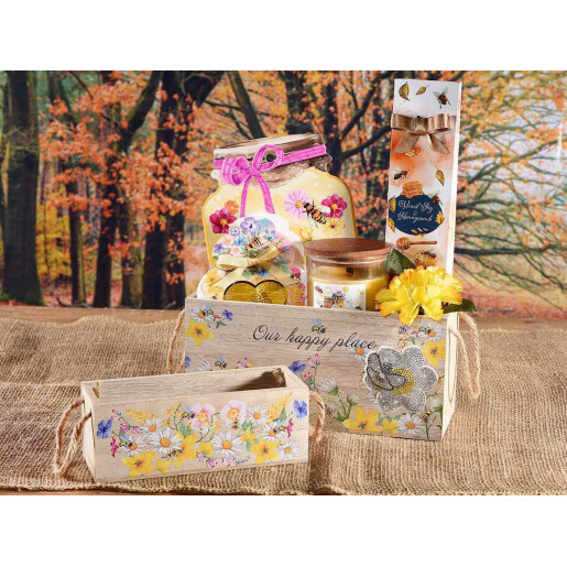 Set 2 cosuri lemn 25x10x11.5 cm, 19x7x7 cm