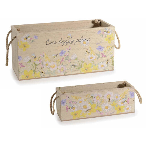 Set 2 cosuri lemn 25x10x11.5 cm, 19x7x7 cm