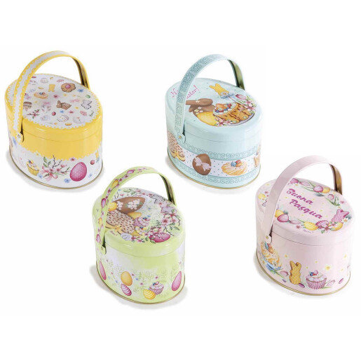 Set 4 cutii metal Paste 14x10.5x8.5 cm