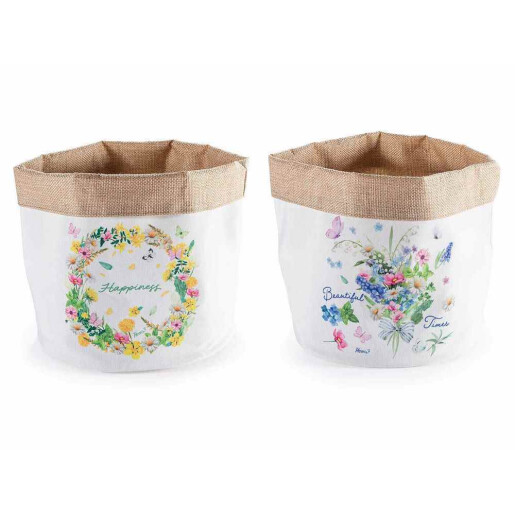 Set 2 cosuri textil multicolor Flori  Ø 20 cm x 20 H