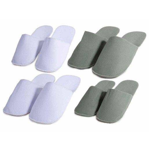 Set 4 perechi papuci casa in suport textil multicolor model Craciun cm 26 x 11,5 x 49 H
