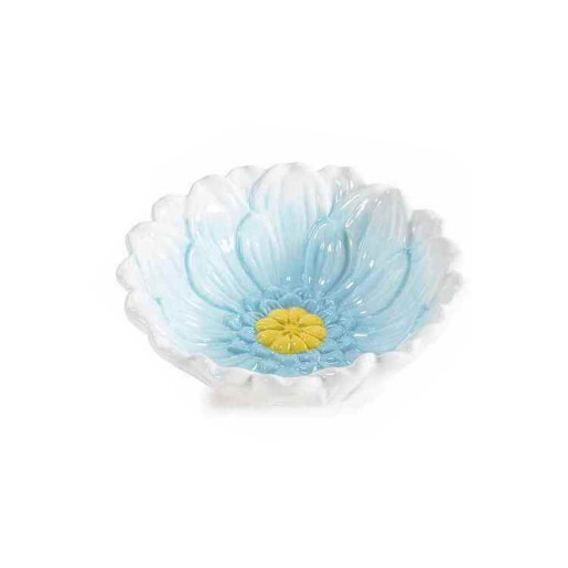 Set 3 boluri ceramica multicolora Floare Ø 21 cm x 7 H,  Ø 18 x 6 H, Ø 15,5 x 5,5 H