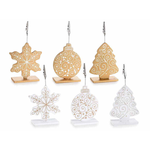 Set 6 decoratiuni memo clip Craciun 7.5x3.5x15 cm
