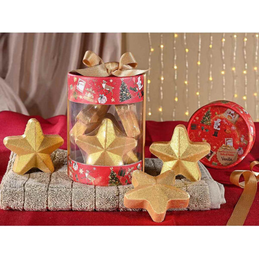 Set cadouri cosmetice Craciun 5 bombe baie 9x13 cm
