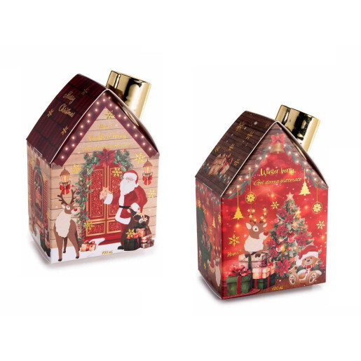 Set 4 geluri dus, cadou Craciun cm 6,5 x 5 x 11 H, 4x100 ml