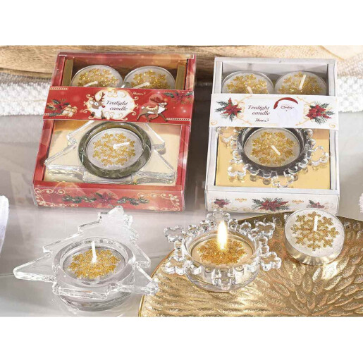 Set 2 suporturi, 6 lumanari Craciun cm 10 x 12,5 x 2 H