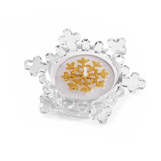 Set 2 candele cu 2 lumanari in cutii cadou Fulg de Nea, Bradut 8,5x9x2 H