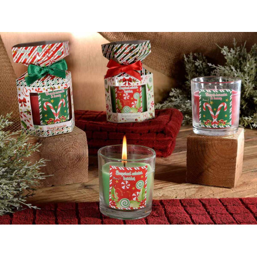 Set 4 candele Craciun parfumate Ø 7,5 cm x 8 H