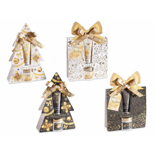 Set cadouri Craciun 4 creme picioare 4 creme maini 14x5x21 cm