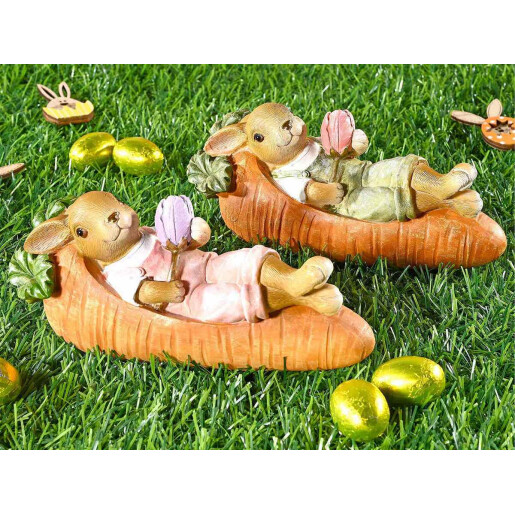 Set 2 figurine Iepurasi Paste 15.5x5.5x6.5 cm