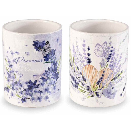 Set 4 borcane ceramica multicolora Lavanda 10.5x13.5 cm