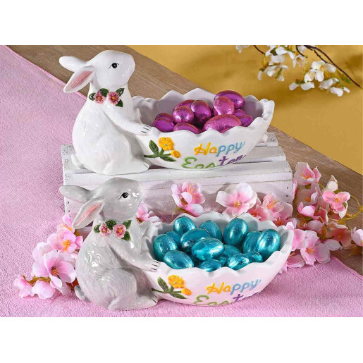 Set 2 boluri Paste Iepuras ceramica multicolora 18.5x11x10.5 cm
