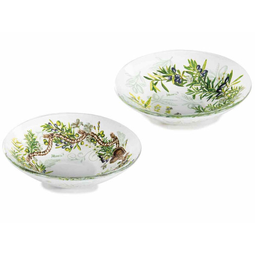 Set 6 boluri sticla Olive Ø 12 cm x 3 H
