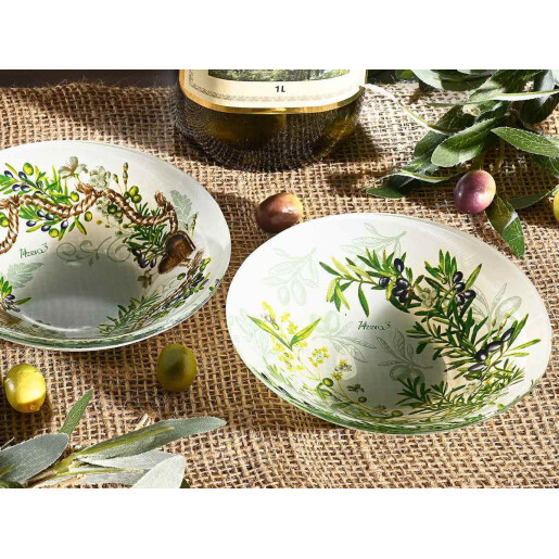 Set 2 boluri sticla Olive Ø 12 cm x 3 H