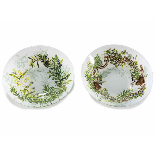 Set 6 boluri sticla Olive Ø 12 cm x 3 H