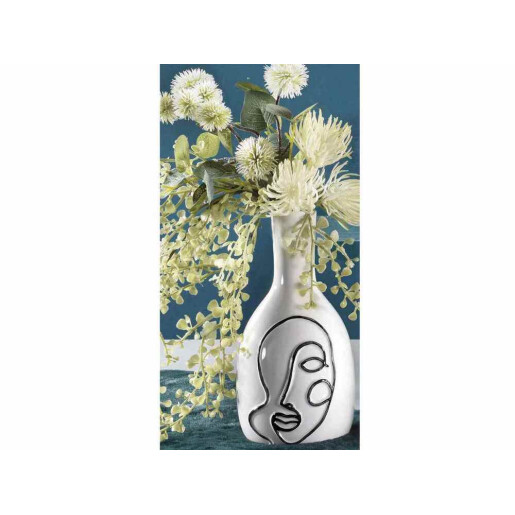 Floare artificiala alba verde 46 cm