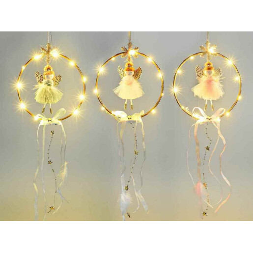 Coronita Inger albastru cu led 17x45 cm