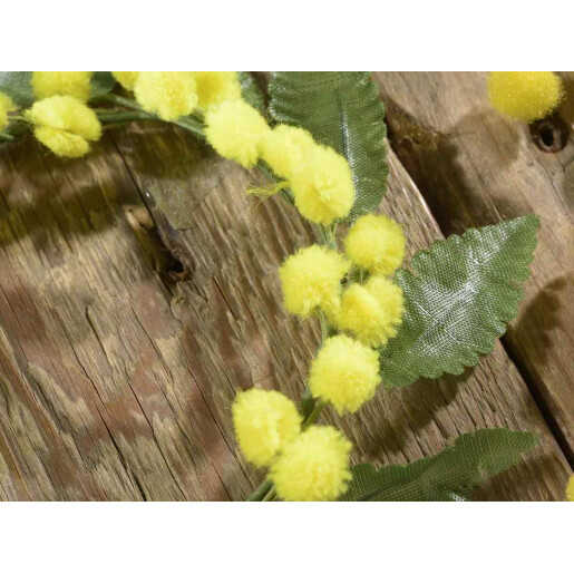 Set 4 mini coronite artificiale Mimoza 12 cm