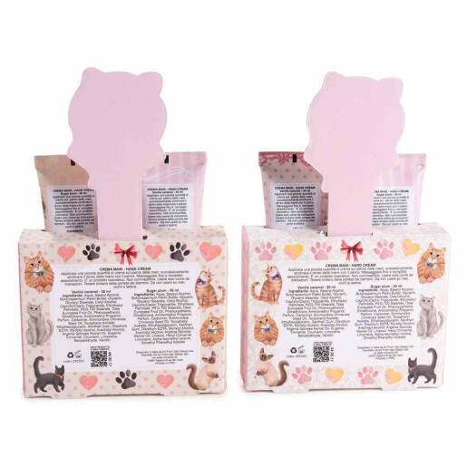 Set 4 creme maini, 2 pile unghii aroma Vanilie si Caramel, Bomboane 10 x 3 x 16 H, 2 x 30 ml