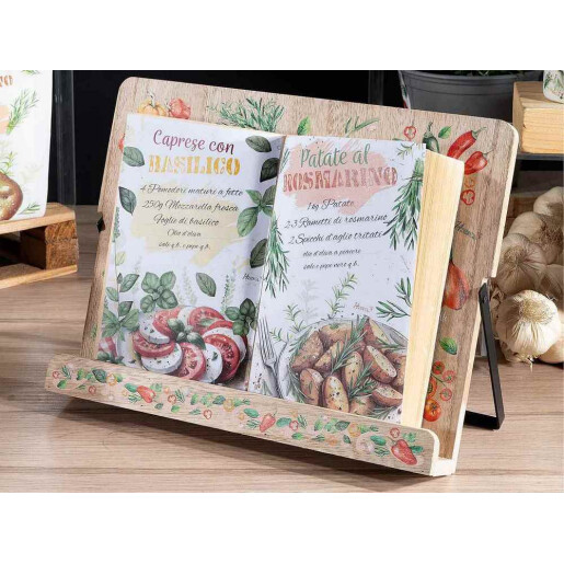 Suport carte lemn multicolor cm 28 x 4,5 x 21,5 H