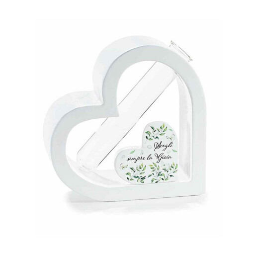 Set 2 vaze flori lemn multicolor Inima cm 12 x 3,5 x 12 H